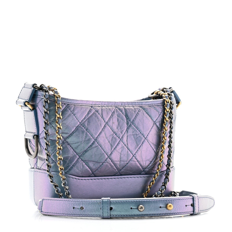 Iridescent Aged Calfskin Quilted Small