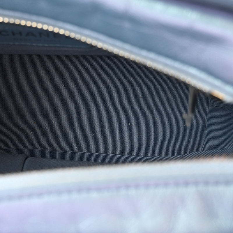 Iridescent Aged Calfskin Quilted Small