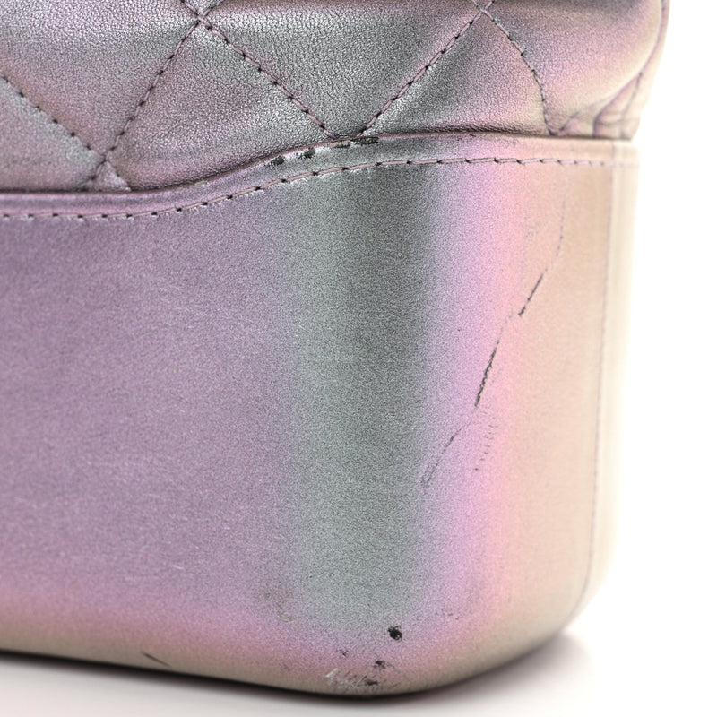 Iridescent Lambskin Calfskin Quilted