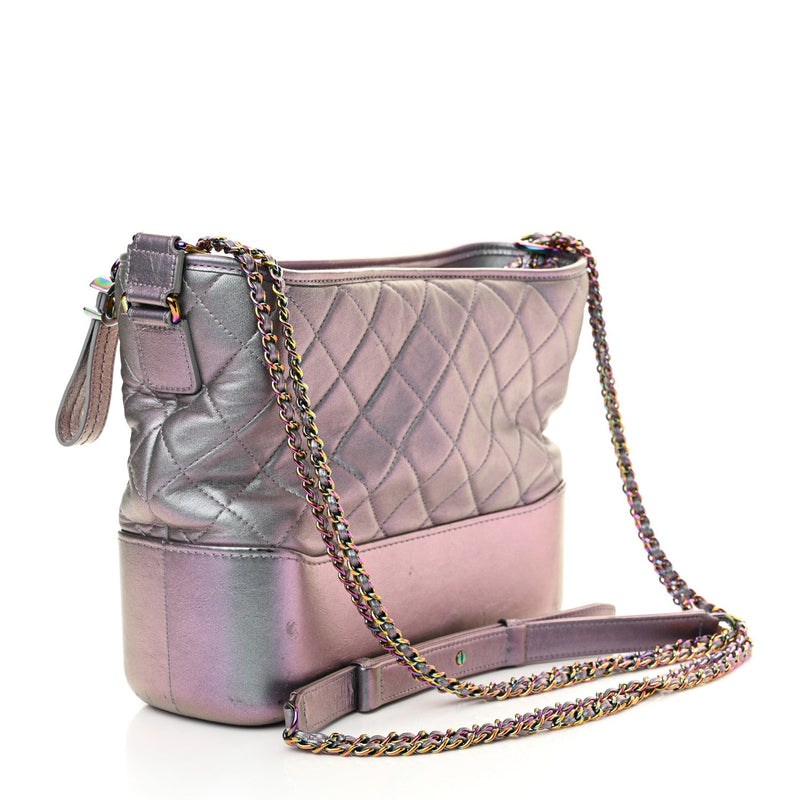 Iridescent Lambskin Calfskin Quilted