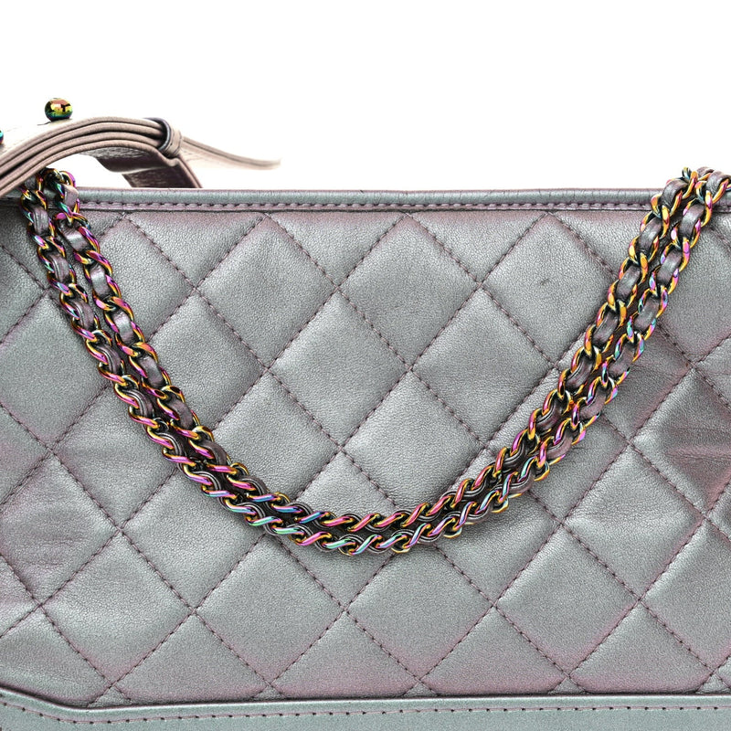 Iridescent Lambskin Calfskin Quilted