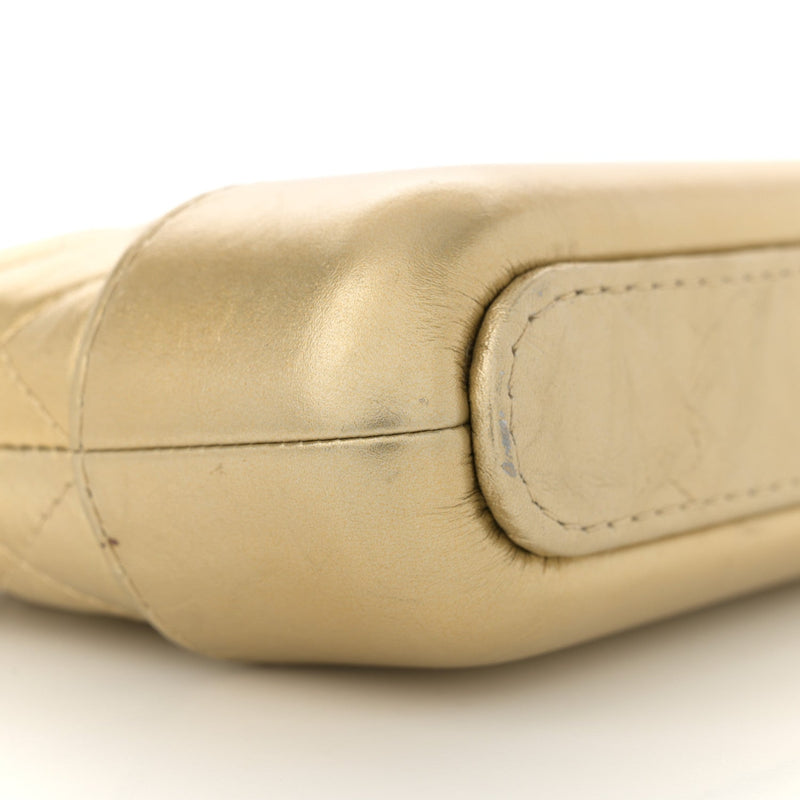 Metallic Aged Calfskin Quilted Small