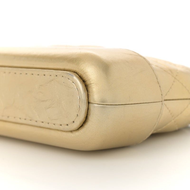 Metallic Aged Calfskin Quilted Small