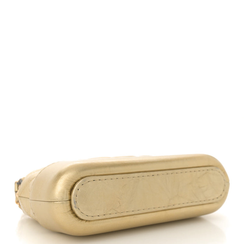 Metallic Aged Calfskin Quilted Small