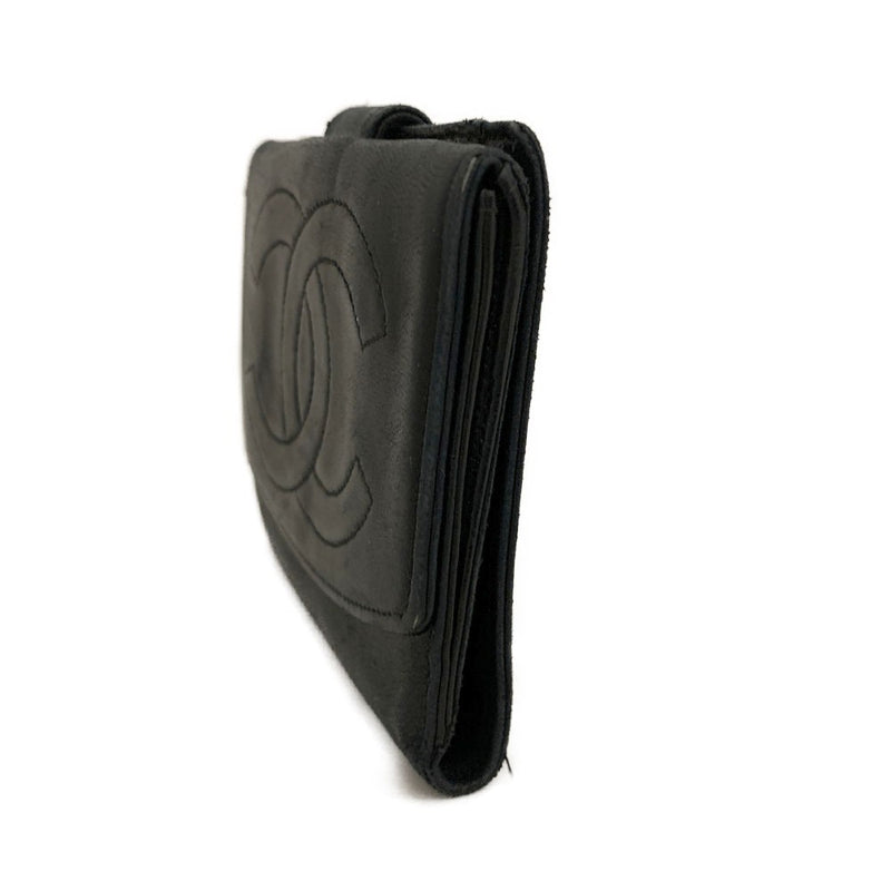 Ega Chanel Cc Logo Leather Bifold Wallet