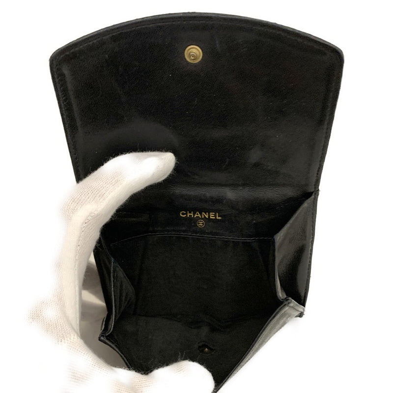 Ega Chanel Cc Logo Leather Bifold Wallet