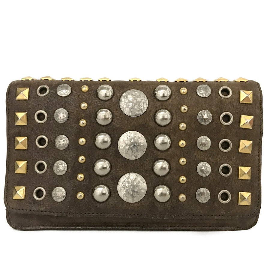 Ega Miu Studded Leather Long Bifold