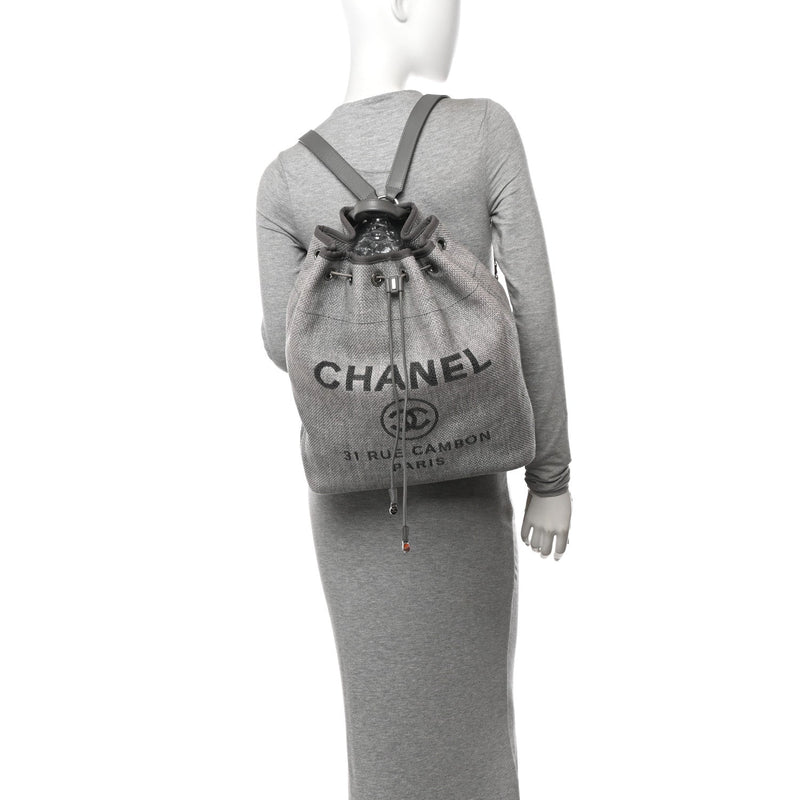 Canvas Large Deauville Backpack Grey