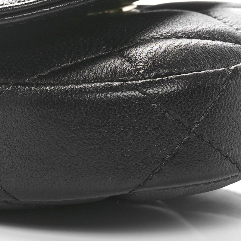 Lambskin Quilted Pearl Top Handle Clutch