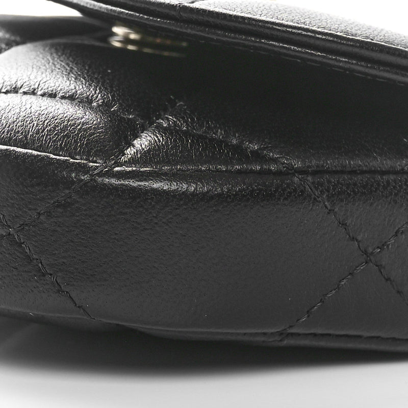 Lambskin Quilted Pearl Top Handle Clutch