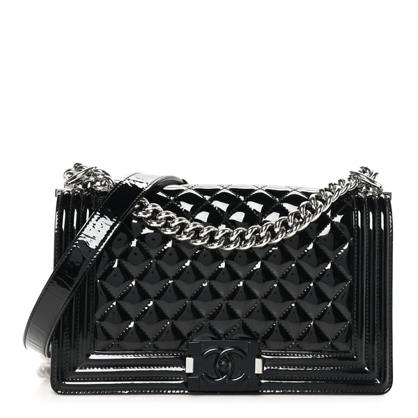 Patent Calfskin Quilted Medium