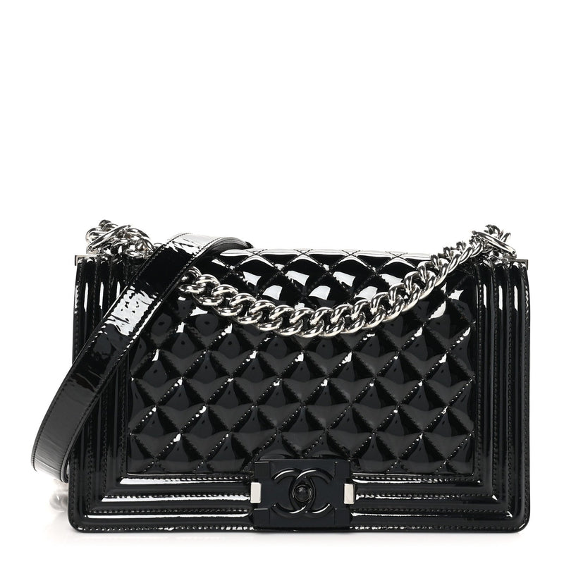 Patent Calfskin Quilted Medium