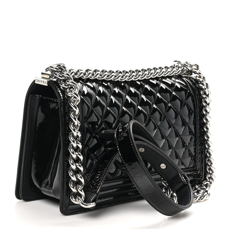 Patent Calfskin Quilted Medium