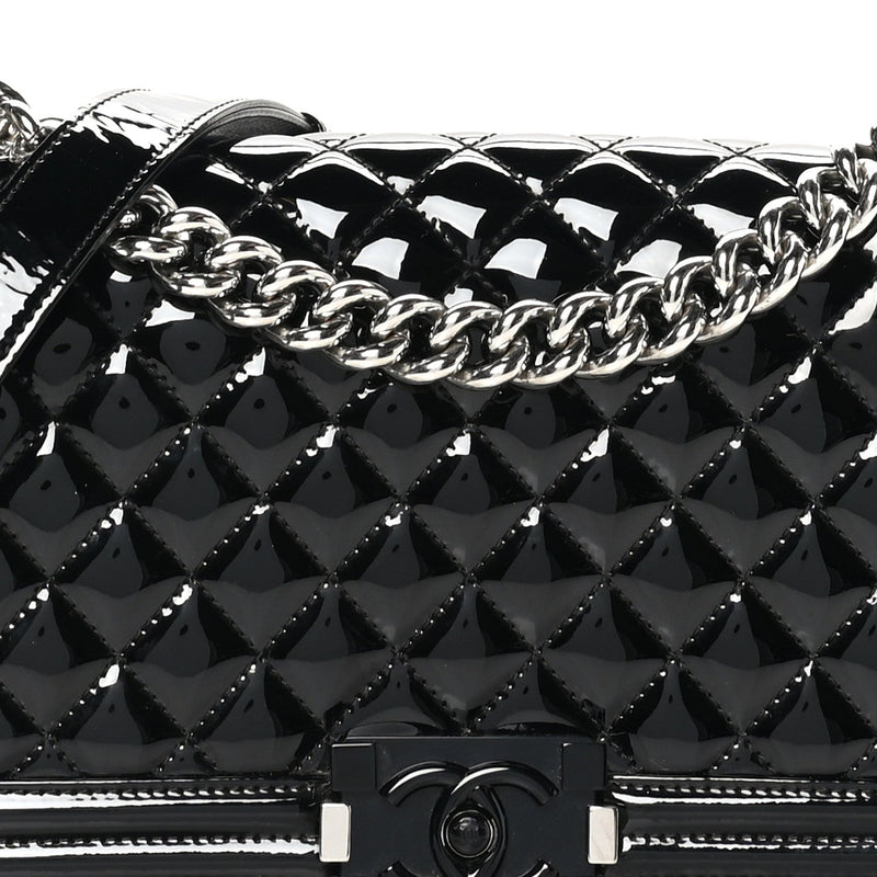 Patent Calfskin Quilted Medium