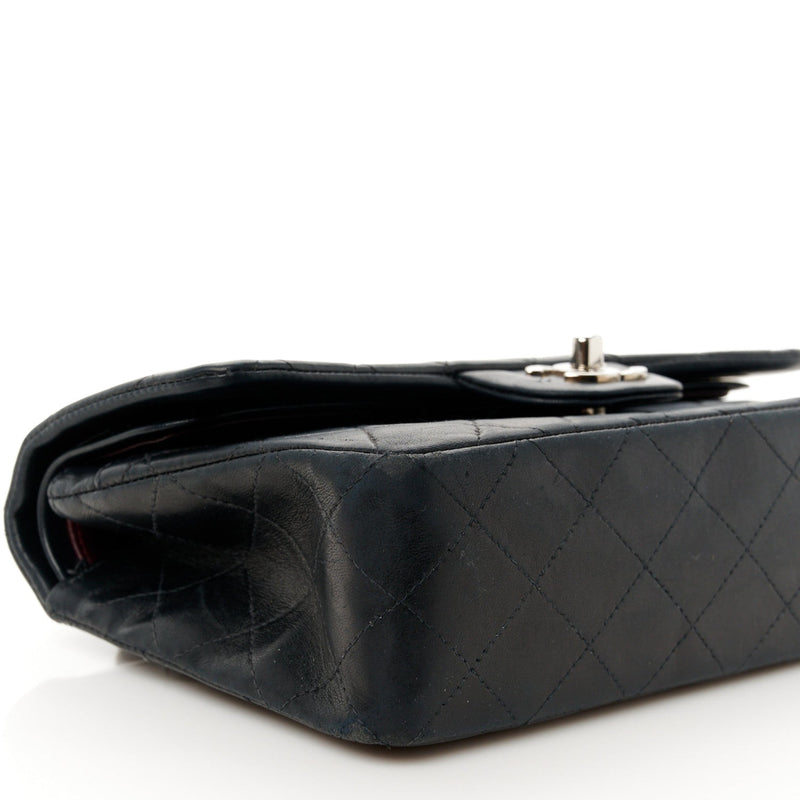 Lambskin Quilted Small Double Flap Black