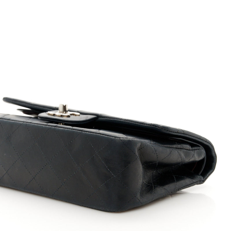 Lambskin Quilted Small Double Flap Black