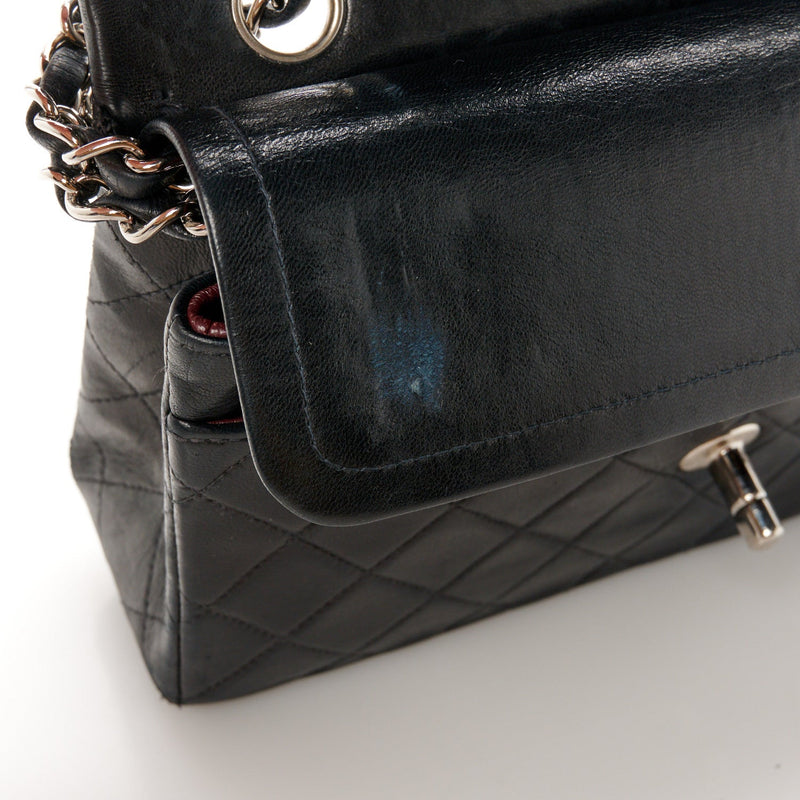 Lambskin Quilted Small Double Flap Black