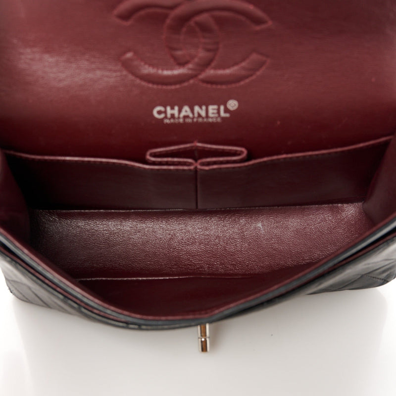 Lambskin Quilted Small Double Flap Black