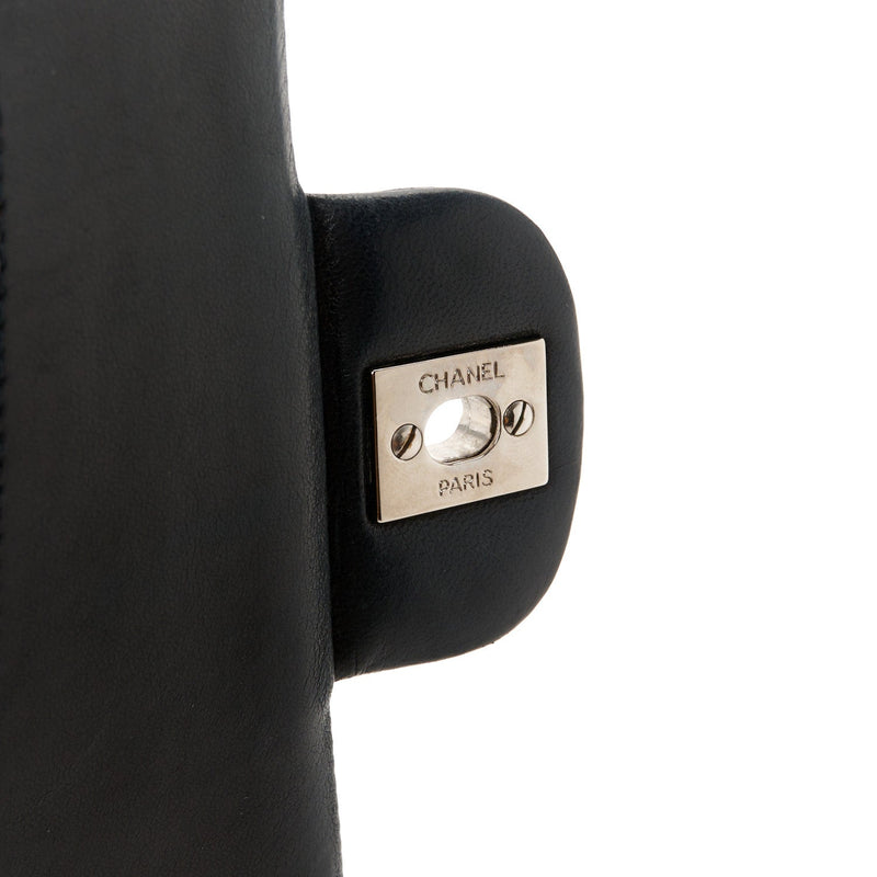 Lambskin Quilted Small Double Flap Black