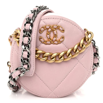Lambskin Quilted Chanel 19 Round Clutch