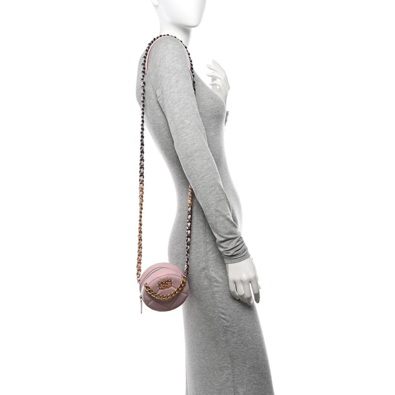 Lambskin Quilted Chanel 19 Round Clutch