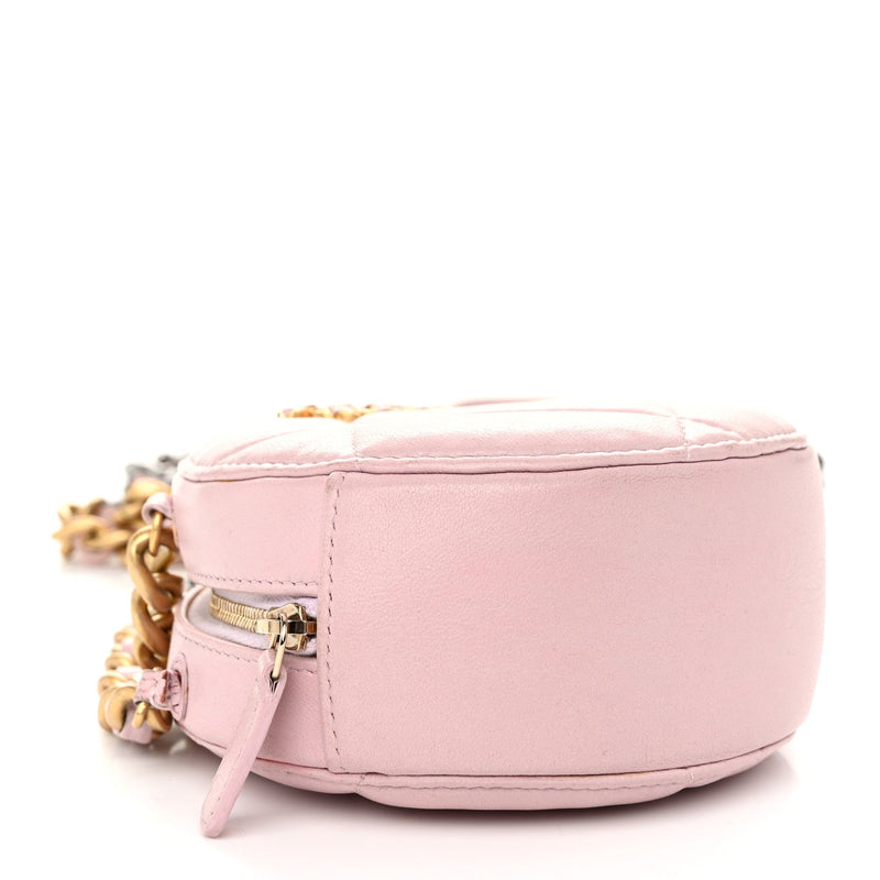 Lambskin Quilted Chanel 19 Round Clutch