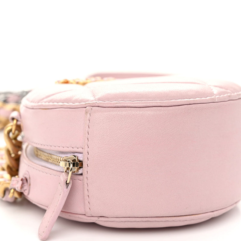 Lambskin Quilted Chanel 19 Round Clutch