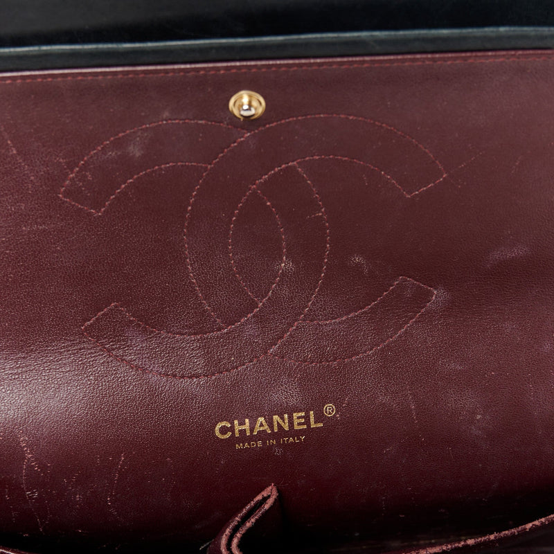 Lambskin Quilted Jumbo Double Flap Black