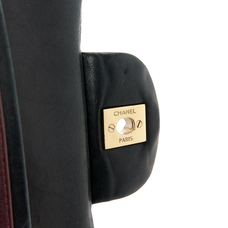 Lambskin Quilted Jumbo Double Flap Black