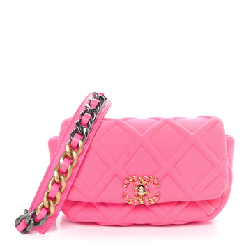 Jersey Quilted Chanel 19 Waist Bag Pink