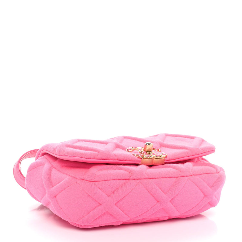 Jersey Quilted Chanel 19 Waist Bag Pink