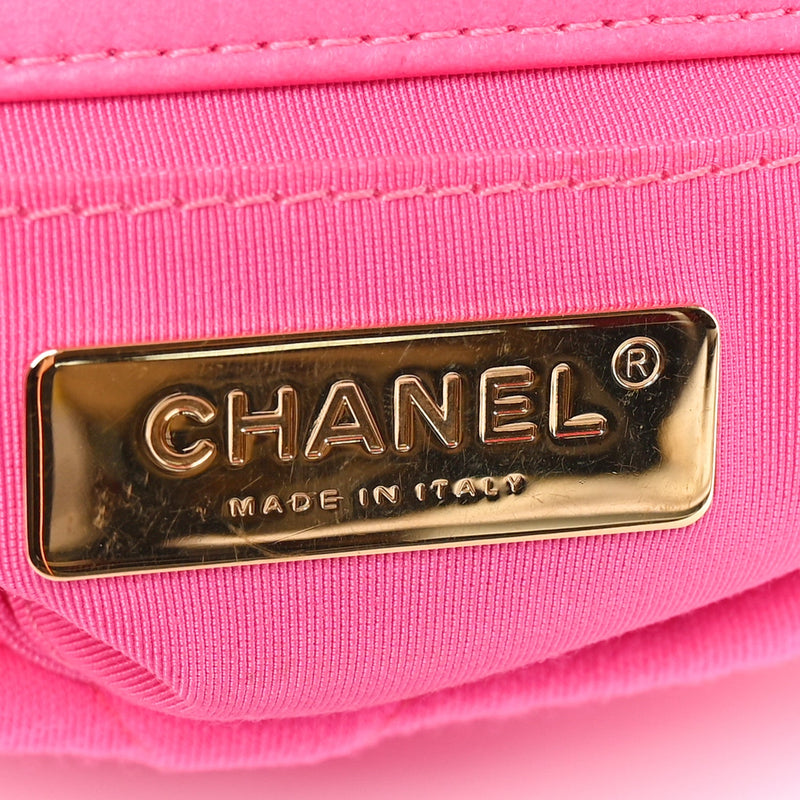 Jersey Quilted Chanel 19 Waist Bag Pink