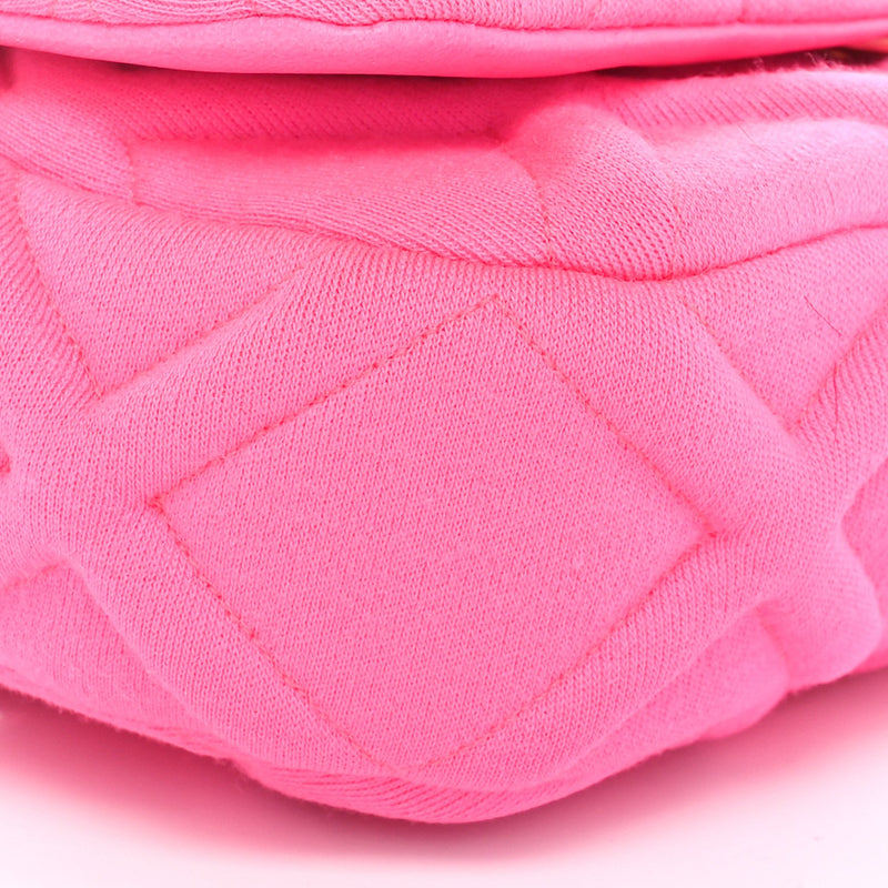 Jersey Quilted Chanel 19 Waist Bag Pink