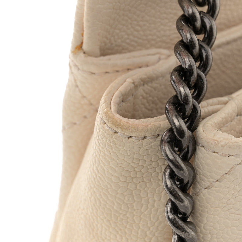 Caviar Quilted Mini Simply Cc Flap White