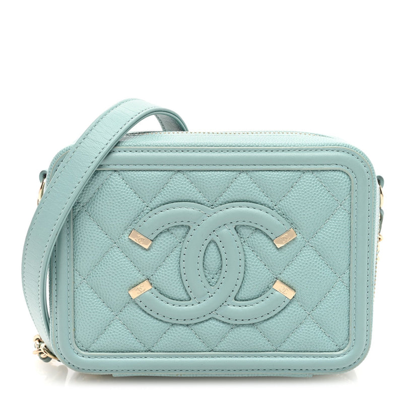 Caviar Quilted Filigree Vanity Clutch