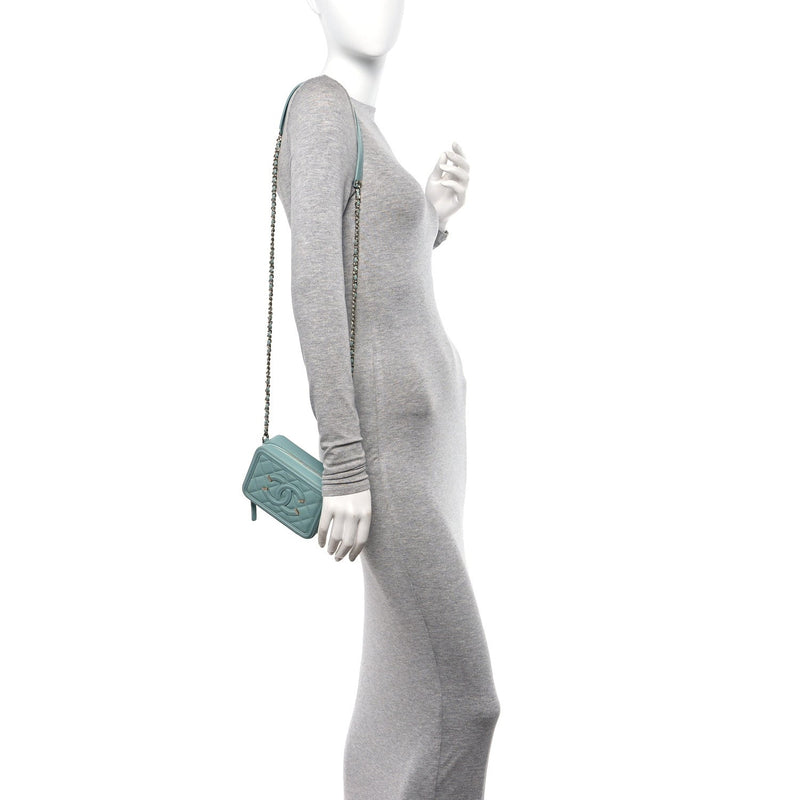 Caviar Quilted Filigree Vanity Clutch