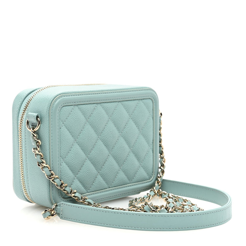Caviar Quilted Filigree Vanity Clutch