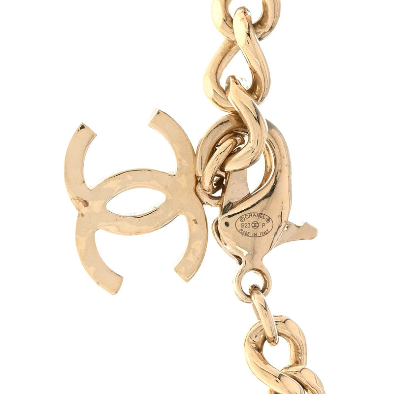 Crystal Cc Link Choker Necklace Gold