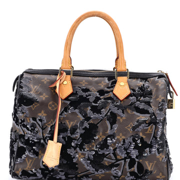 Speedy Handbag Fleur De Jais Canvas 30
