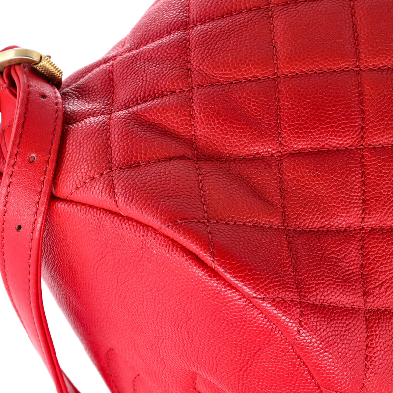 Filigree Backpack Quilted Caviar Large