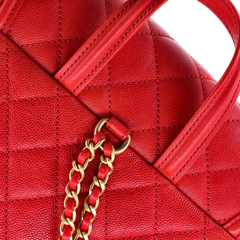 Filigree Backpack Quilted Caviar Large