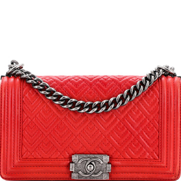 Boy Flap Bag Quilted Perforated Lambskin