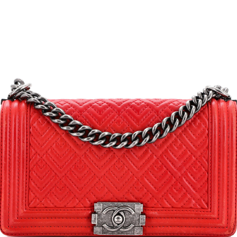 Boy Flap Bag Quilted Perforated Lambskin