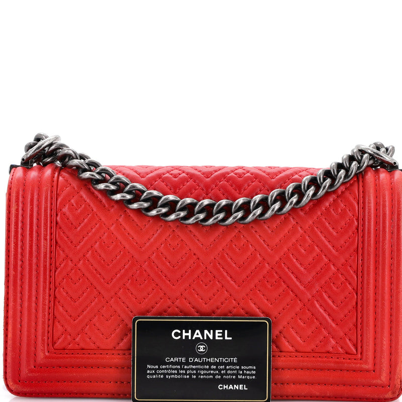 Boy Flap Bag Quilted Perforated Lambskin