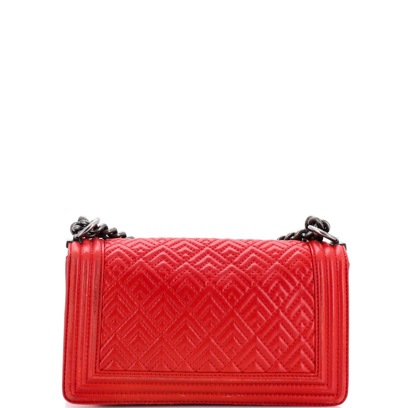 Boy Flap Bag Quilted Perforated Lambskin