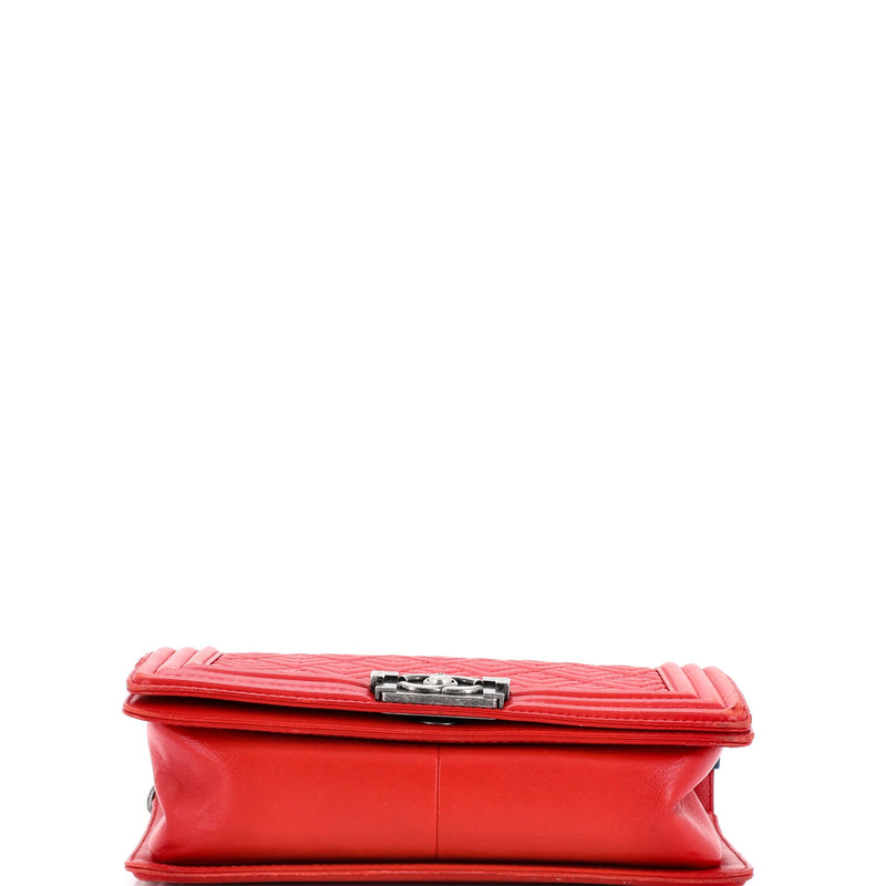 Boy Flap Bag Quilted Perforated Lambskin