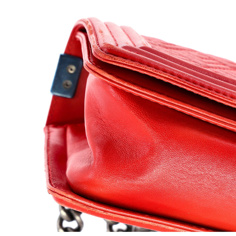 Boy Flap Bag Quilted Perforated Lambskin