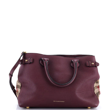 Banner Tote Leather And House Check