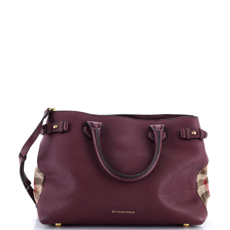Banner Tote Leather And House Check