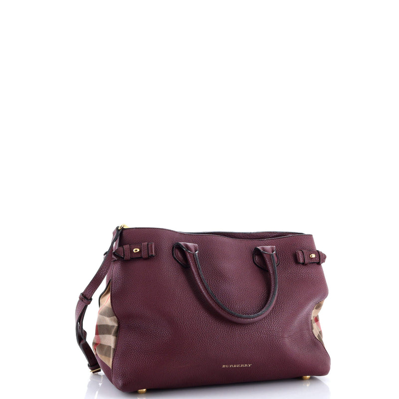 Banner Tote Leather And House Check